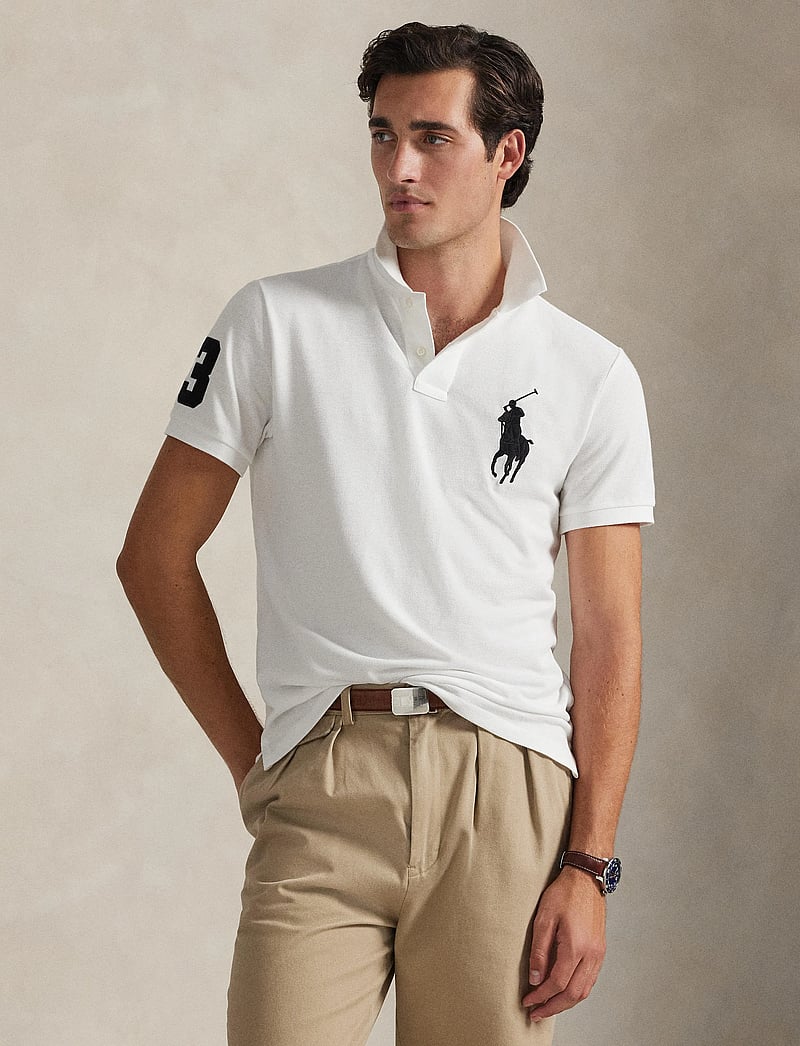Polo Ralph Lauren - Custom Slim Fit Big Pony Mesh Polo Shirt - lühikeste varrukatega polod - white - 3