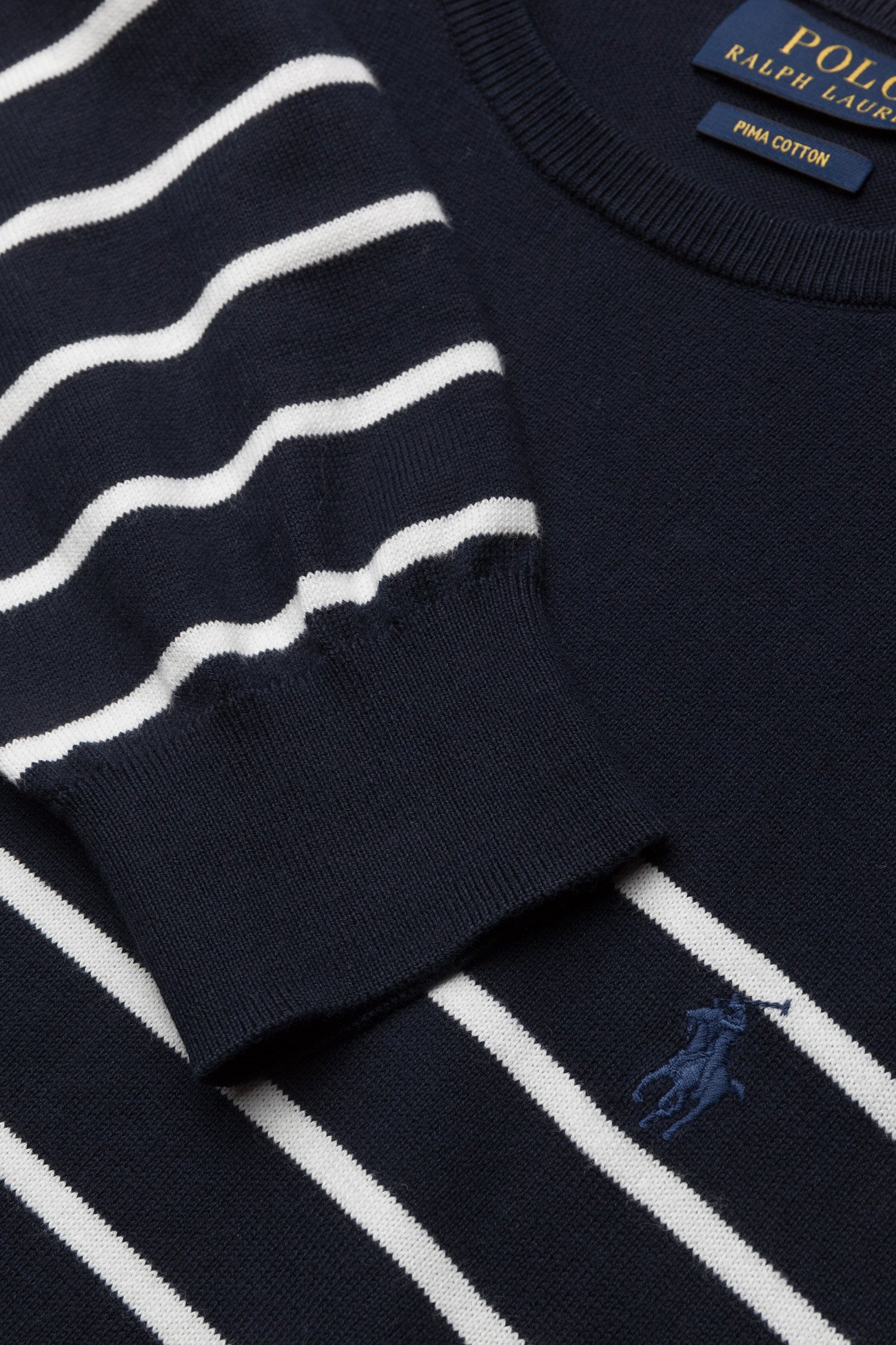 Polo Ralph Lauren - Striped Cotton Sweater - navy/white - 2