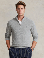 Polo Ralph Lauren - Mesh-Knit Cotton Quarter-Zip Sweater - andover heather - 0