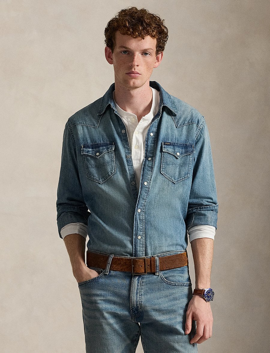 Polo Ralph Lauren - Slub Denim Western Shirt - denim shirts - rl western - 0