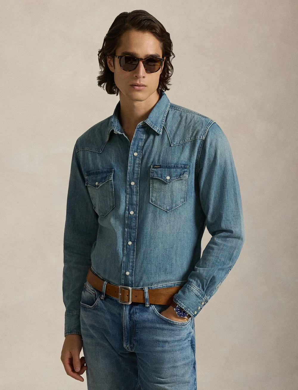 Polo Ralph Lauren - Slub Denim Western Shirt - basic shirts - rl western - 3