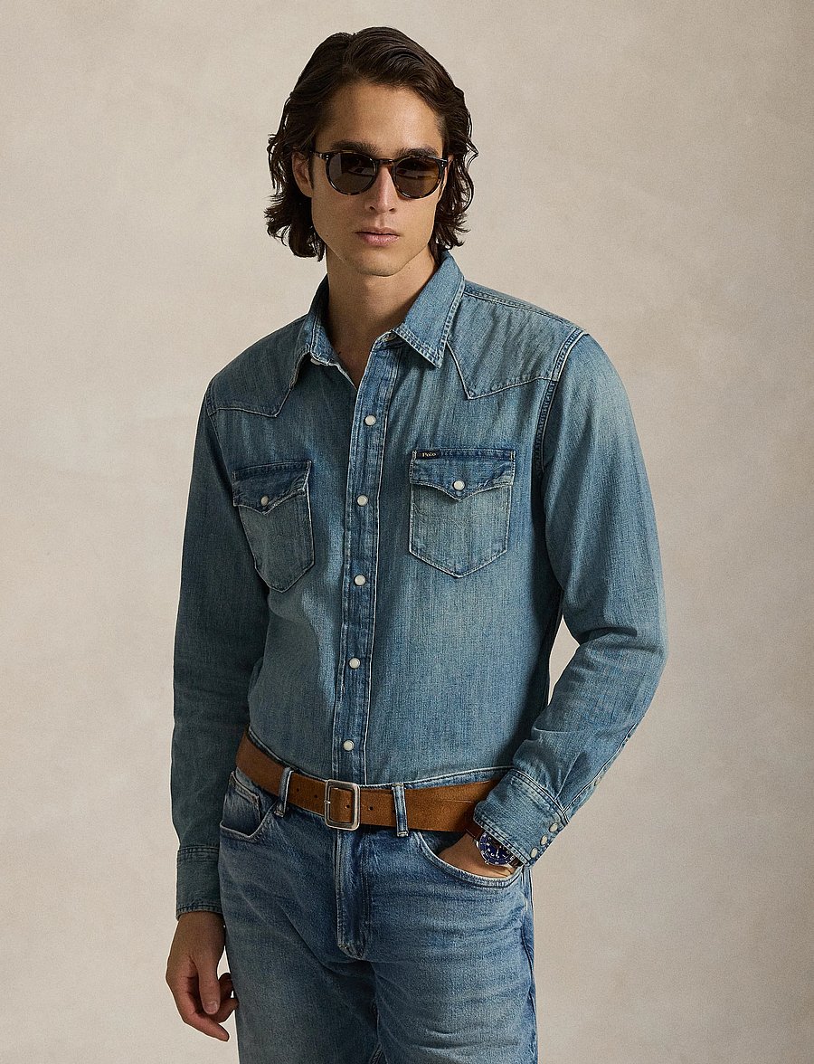 Polo Ralph Lauren - Slub Denim Western Shirt - denim shirts - rl western - 3