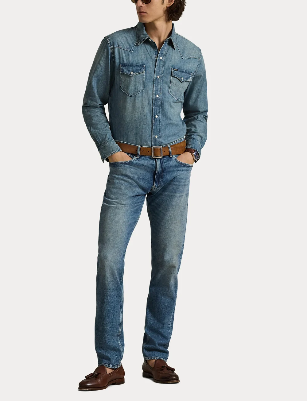 Polo Ralph Lauren - Slub Denim Western Shirt - basic shirts - rl western - 4
