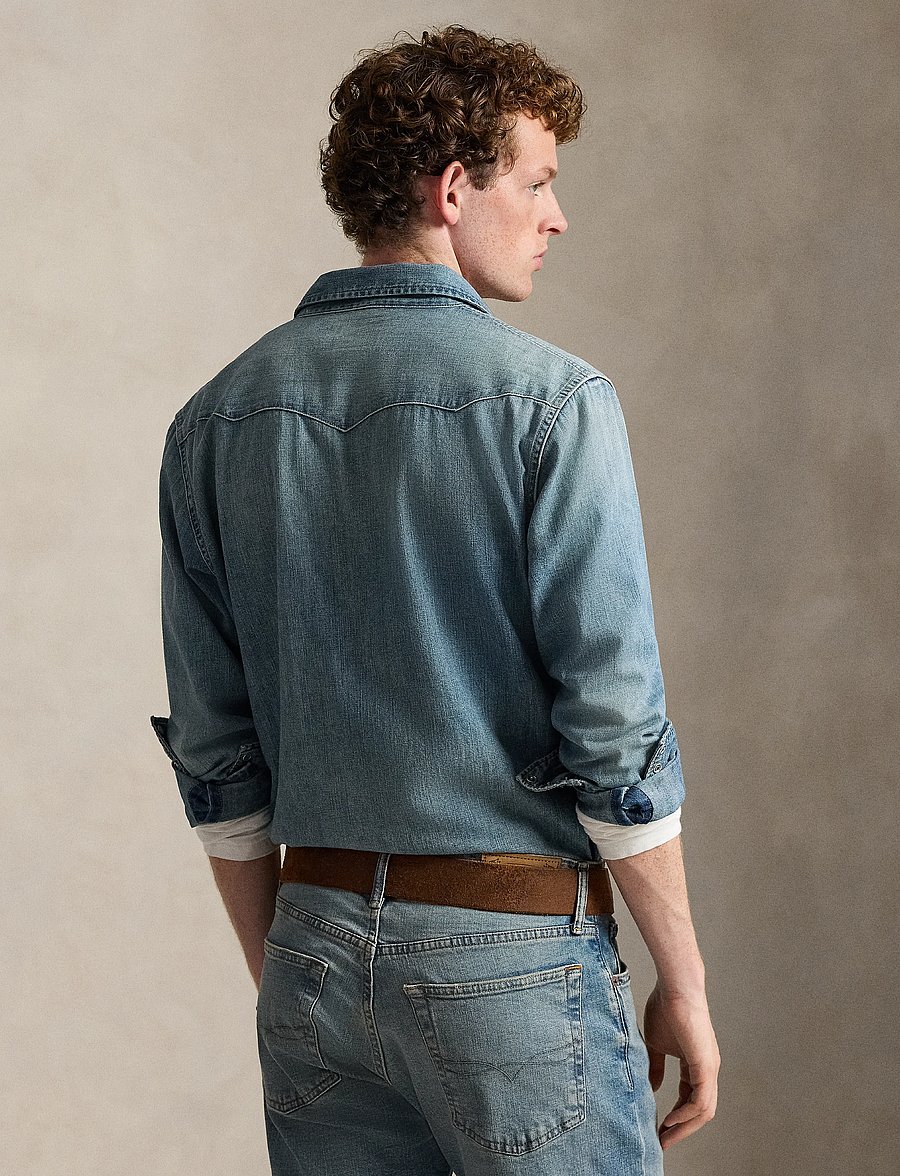 Polo Ralph Lauren - Slub Denim Western Shirt - denim shirts - rl western - 5