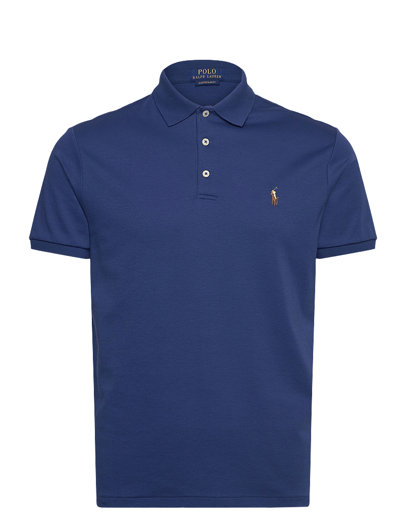 Polo Ralph Lauren - Custom Slim Fit Soft Cotton Polo Shirt - kortærmede poloer - annapolis blue - 0