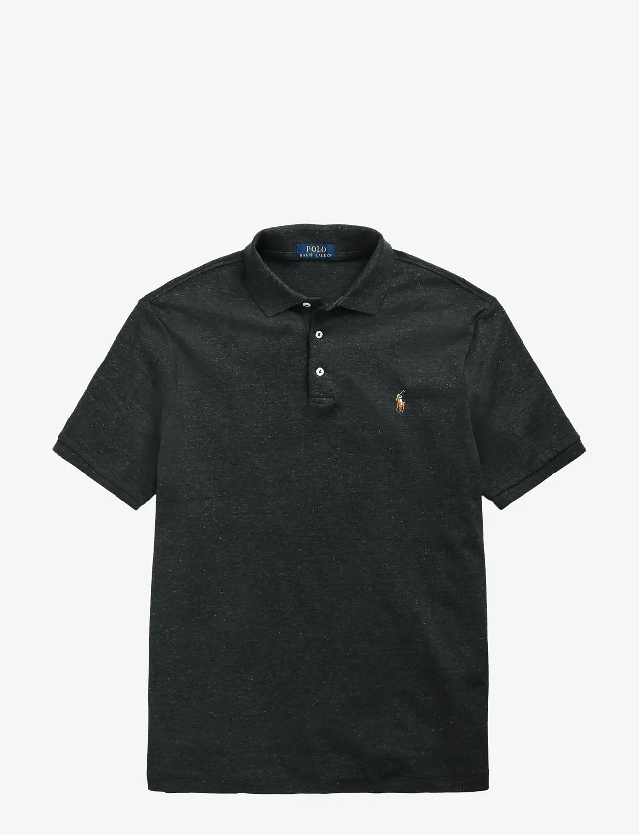 Polo Ralph Lauren - Custom Slim Fit Soft Cotton Polo Shirt - kortærmede poloer - black marl heathe - 1