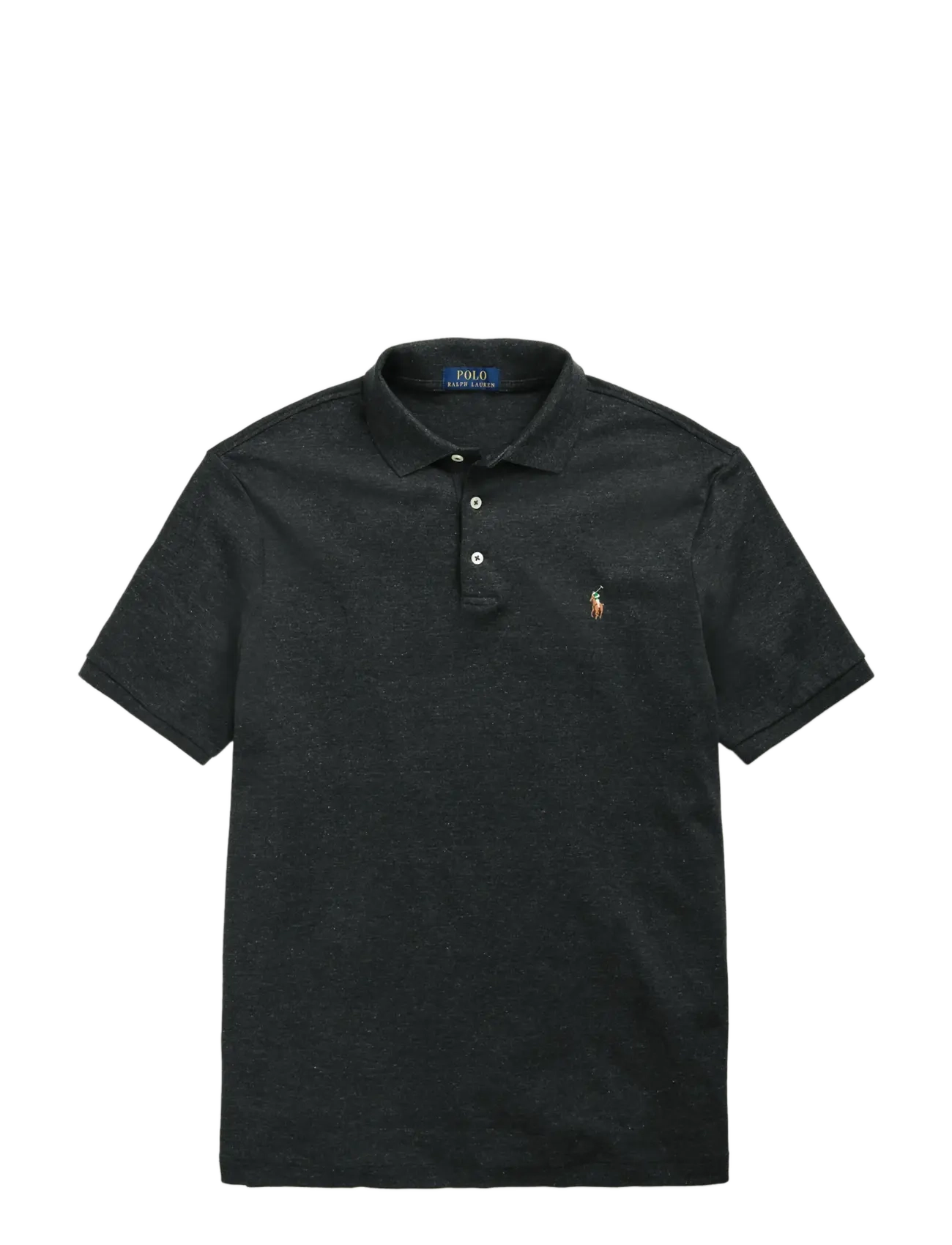 Custom Slim Fit Soft Cotton Polo Shirt - BLACK MARL HEATHE