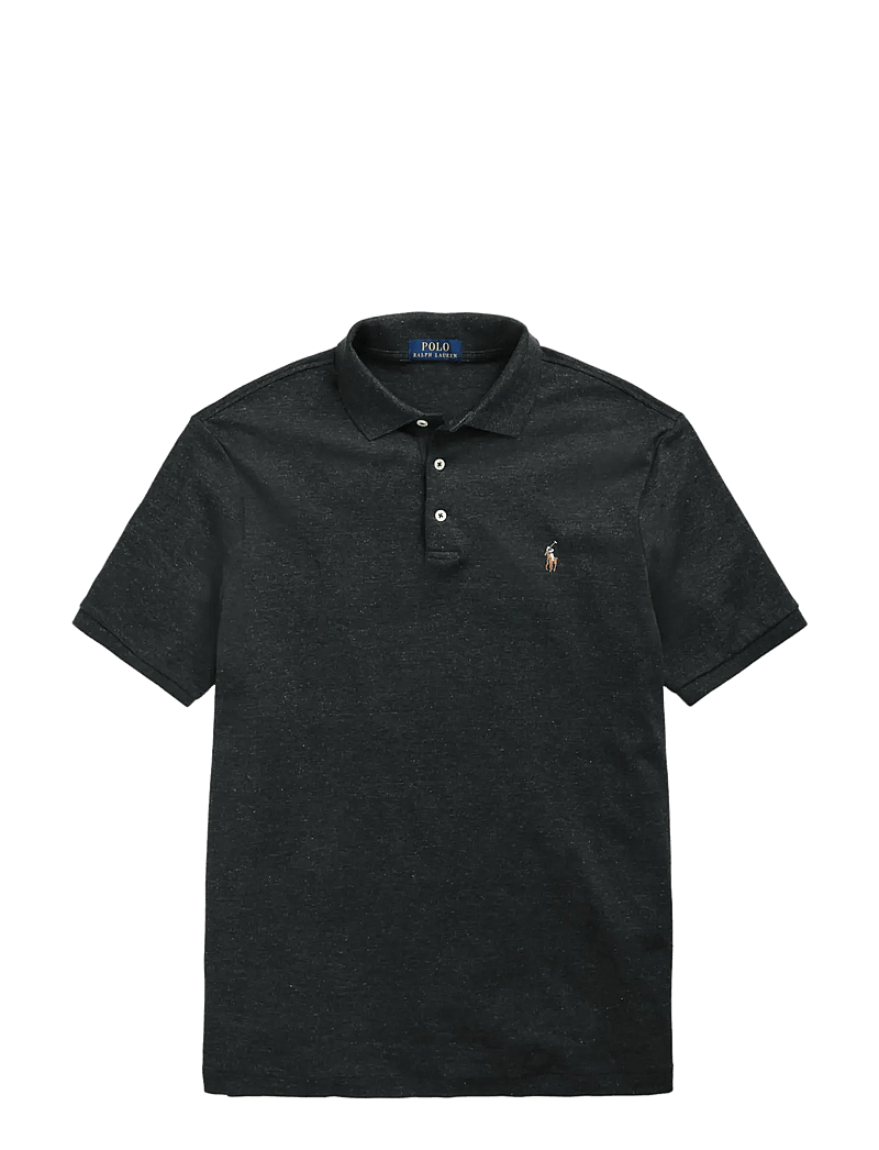 Polo Ralph Lauren - Custom Slim Fit Soft Cotton Polo Shirt - kortærmede poloer - black marl heathe - 1