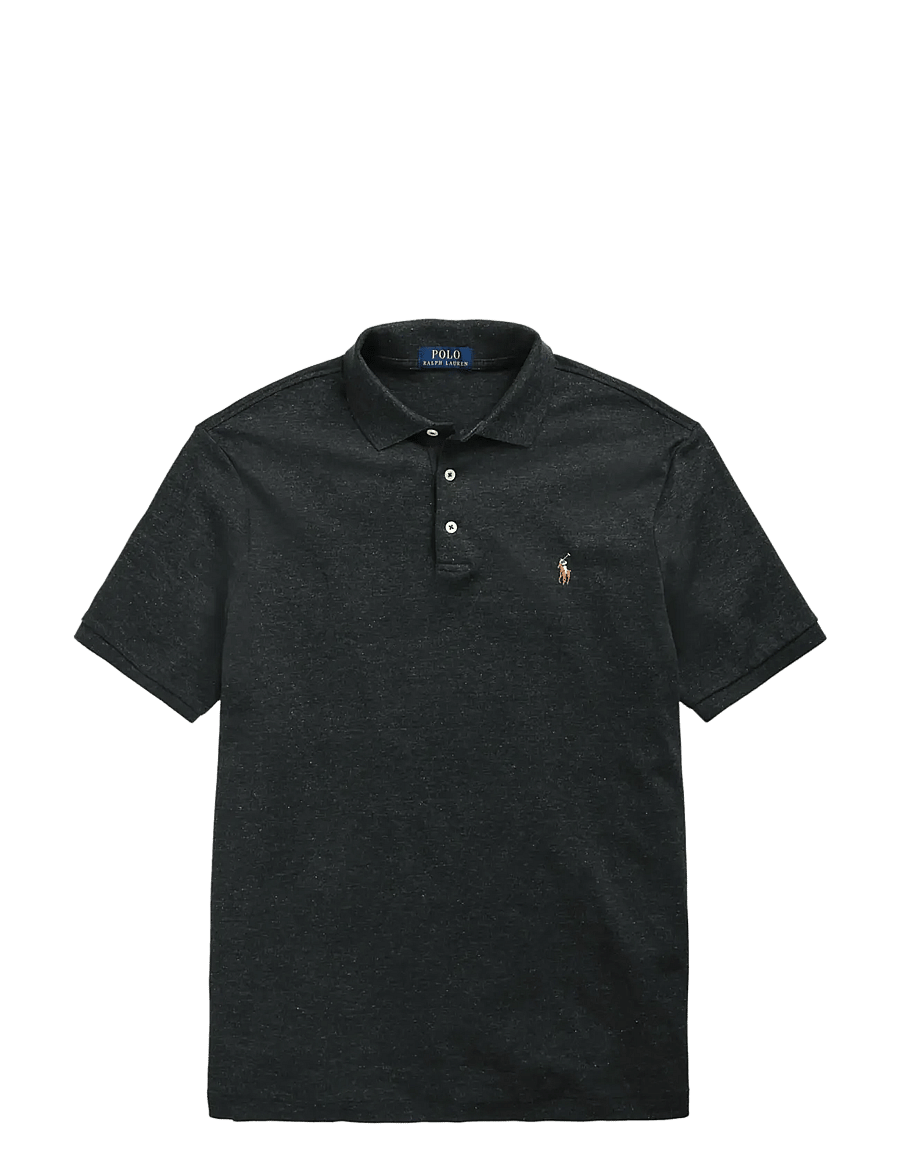 Polo Ralph Lauren - Custom Slim Fit Soft Cotton Polo Shirt - kortärmade pikéer - black marl heathe - 1