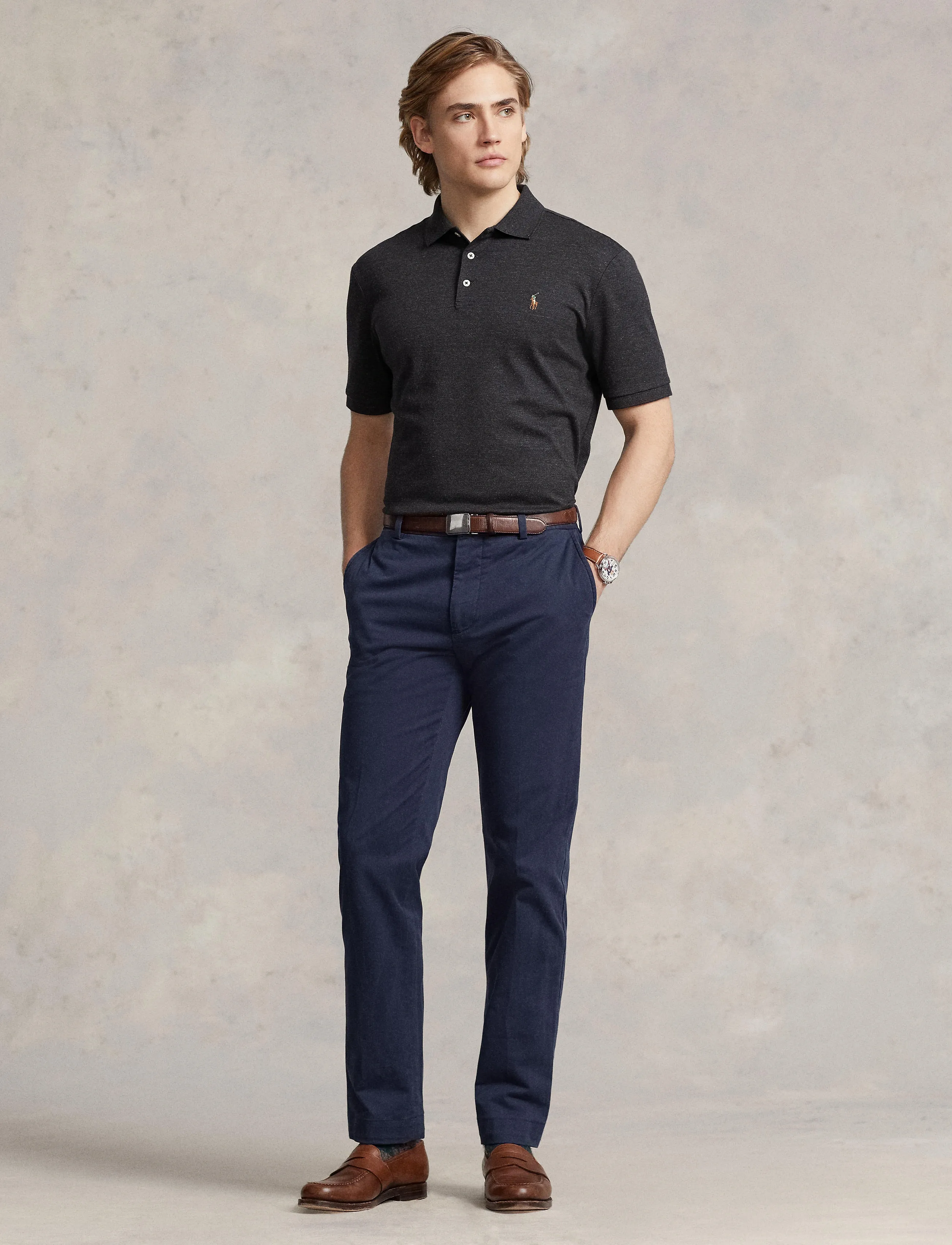 Polo Ralph Lauren Custom Slim Fit Soft Cotton Polo Shirt, S, Black, Poloer > Kortærmede, Herre