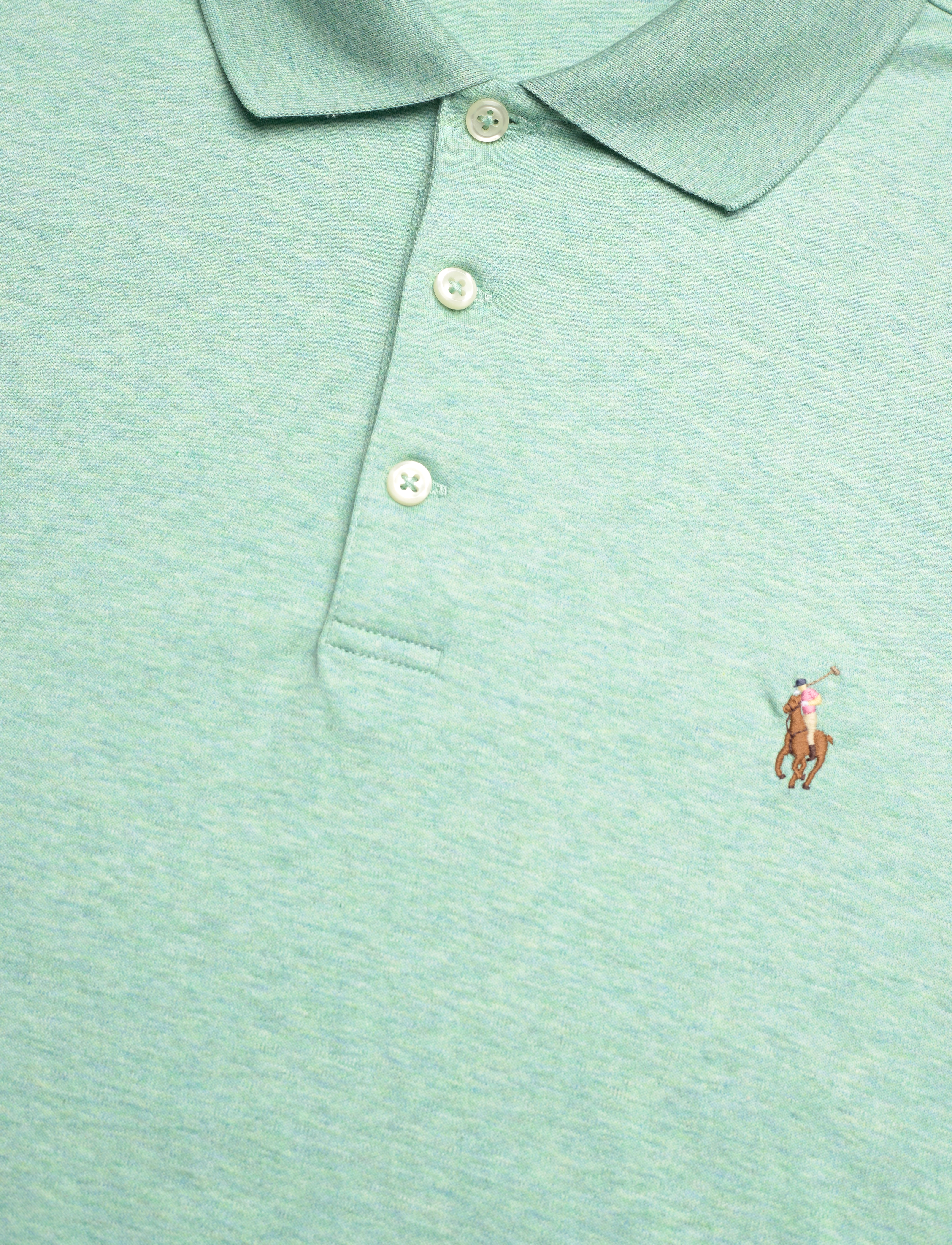 Polo Ralph Lauren - Custom Slim Fit Soft Cotton Polo Shirt - short-sleeved polos - celadon heather - 2