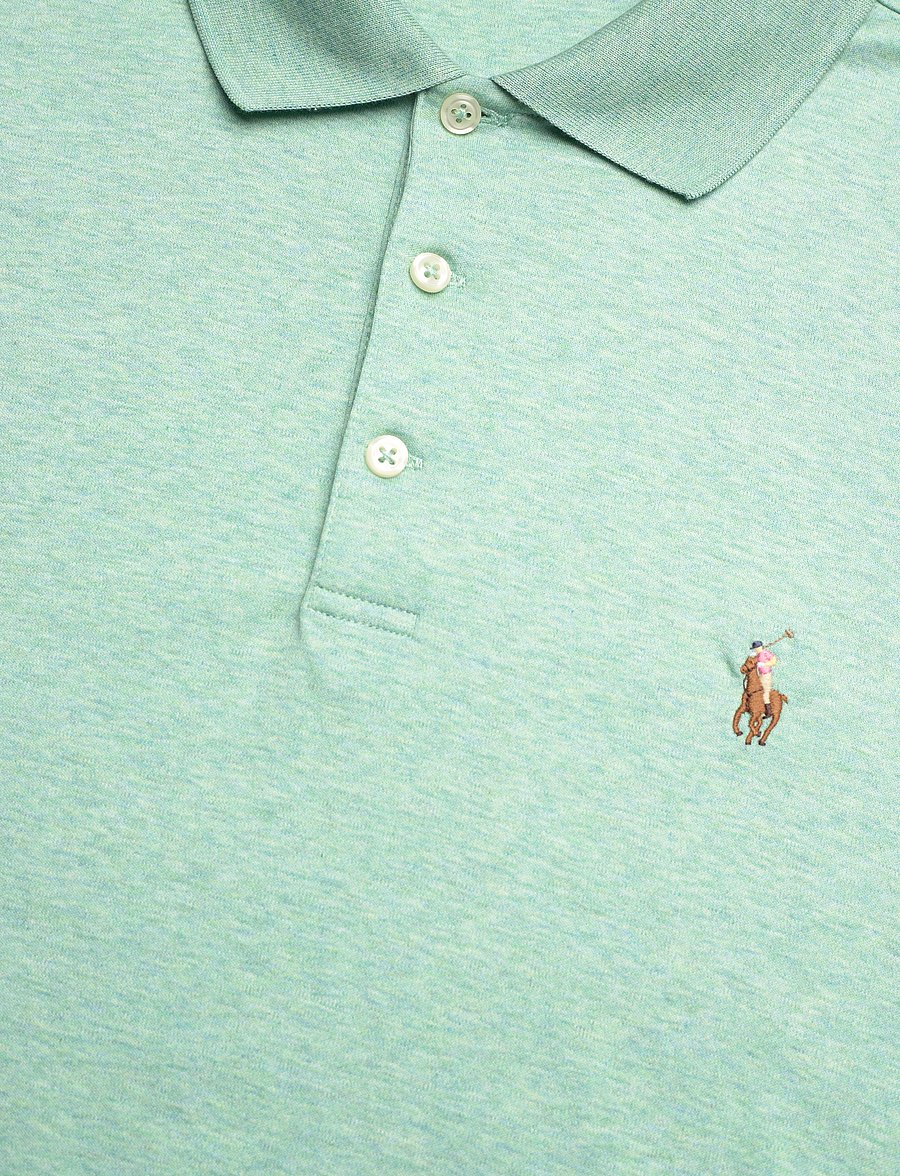 Polo Ralph Lauren - Custom Slim Fit Soft Cotton Polo Shirt - kortærmede poloer - celadon heather - 2