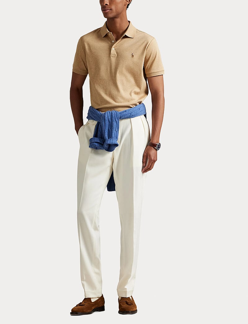 Polo Ralph Lauren - Custom Slim Fit Soft Cotton Polo Shirt - kortærmede poloer - classic camel hea - 4