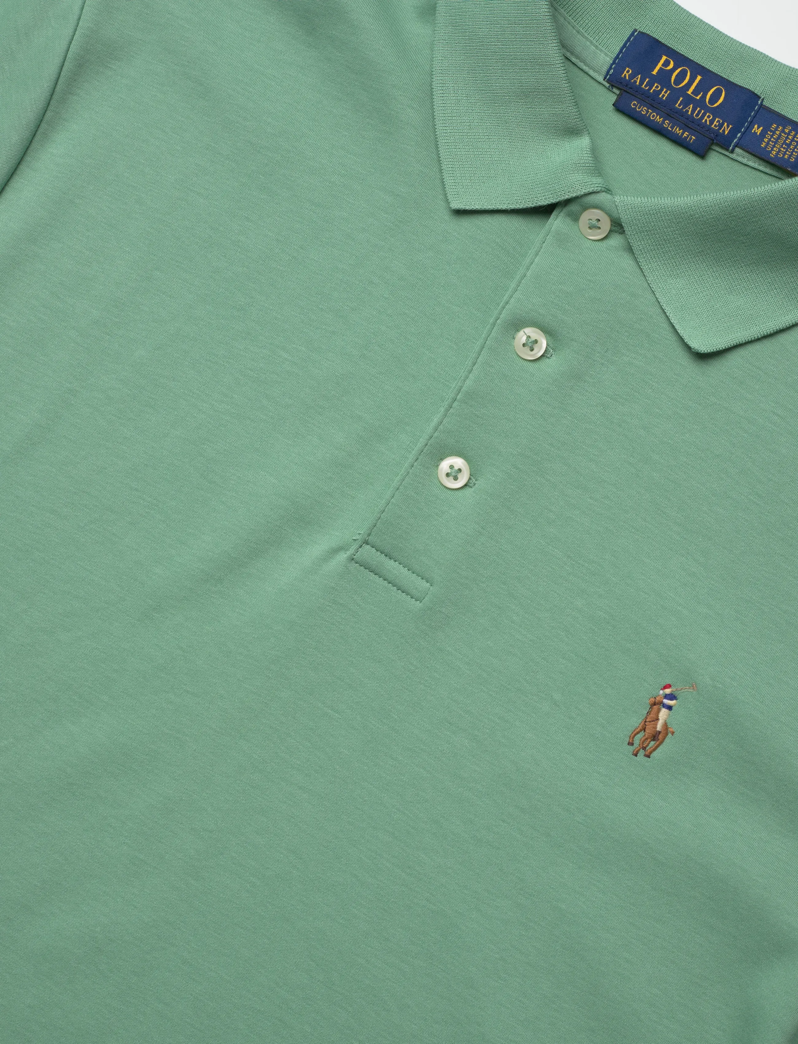 Polo Ralph Lauren - Custom Slim Fit Soft Cotton Polo Shirt - short-sleeved polos - faded mint - 2