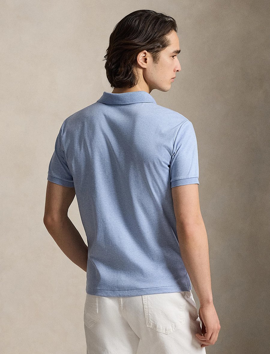 Polo Ralph Lauren - Custom Slim Fit Soft Cotton Polo Shirt - kortärmade pikéer - isle heather - 3
