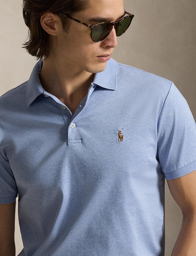 Polo Ralph Lauren - PIMA POLO-SSL-KNT - short-sleeved polos - isle heather - 4