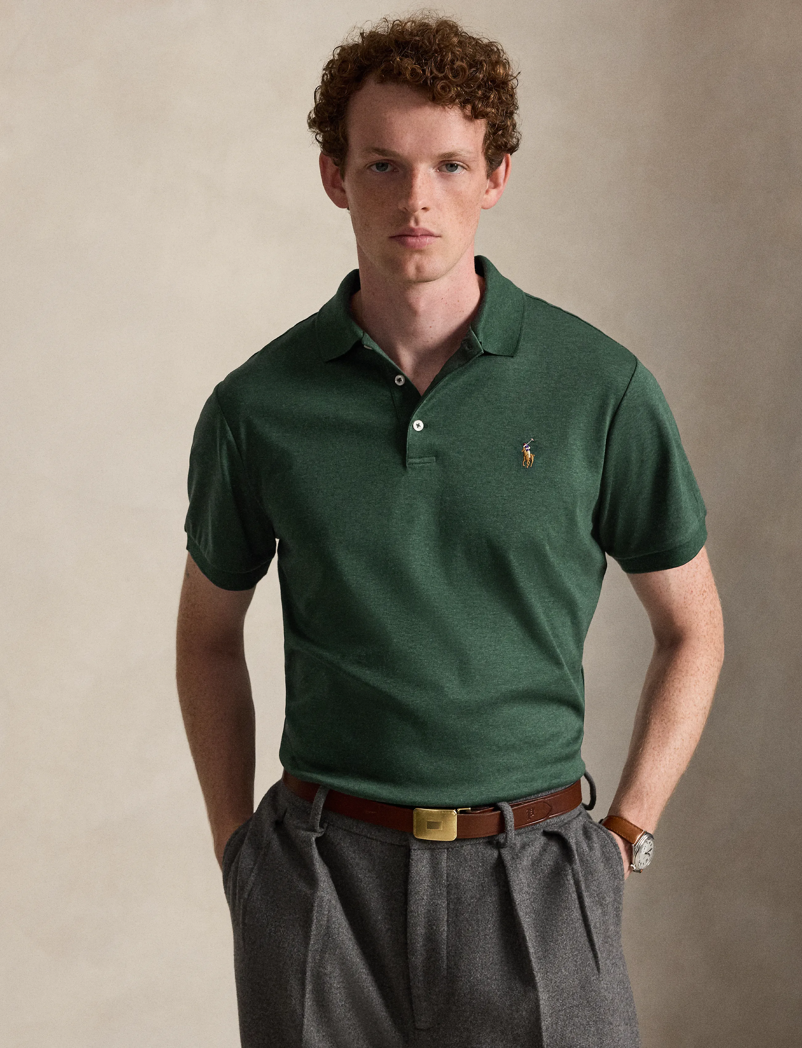 Polo Ralph Lauren - Custom Slim Fit Soft Cotton Polo Shirt - kurzärmelig - scotch pine heath - 3