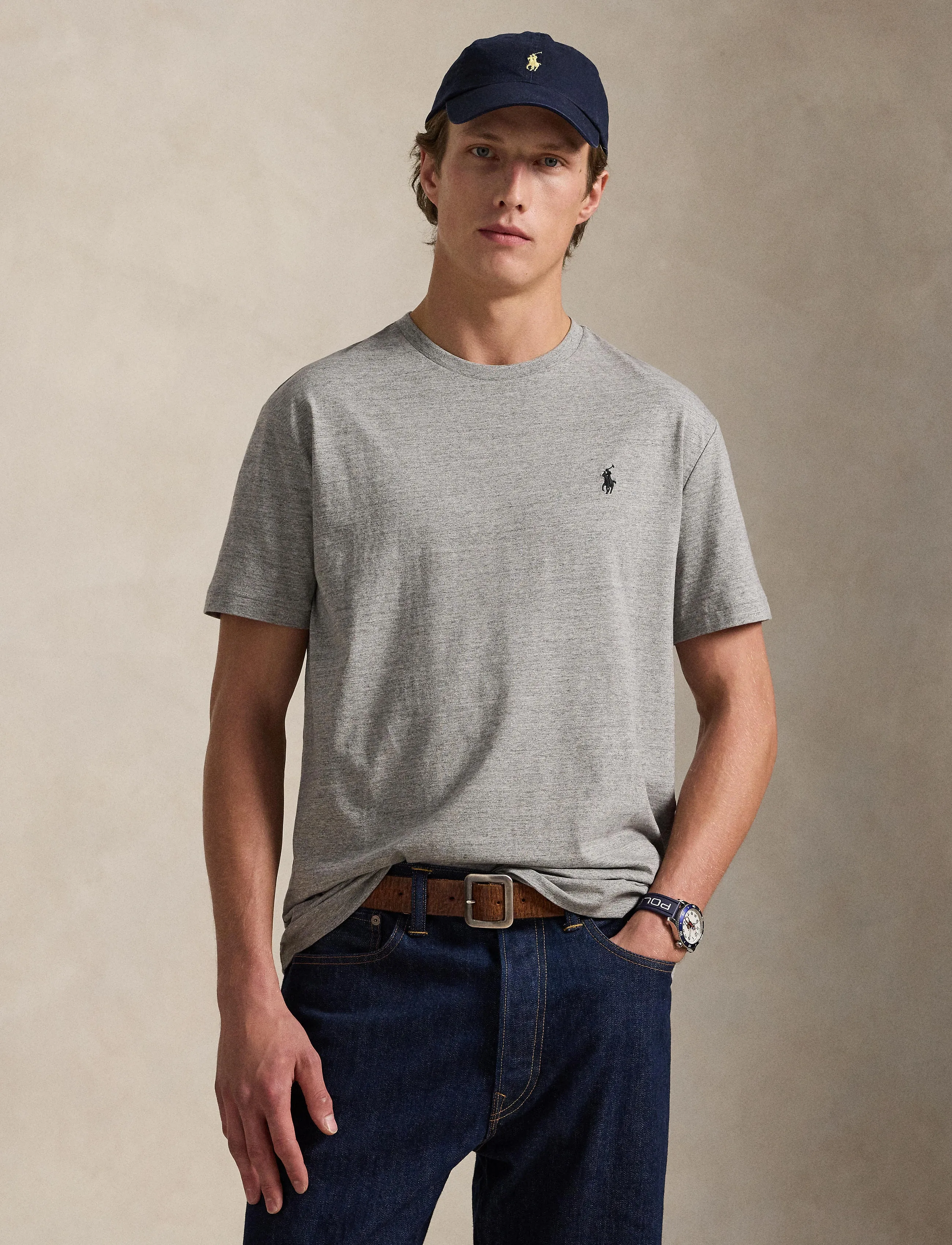 Polo Ralph Lauren Classic Fit Jersey Crewneck T-Shirt - T-shirts - DARK VINTAGE HEAT / grey