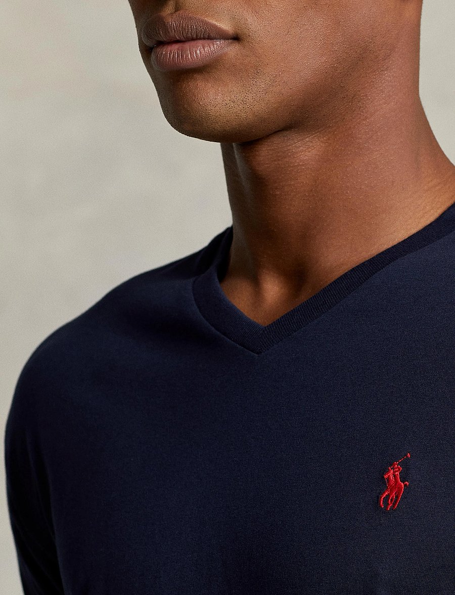 Polo Ralph Lauren - Classic Fit Jersey V-Neck T-Shirt - v-neck t-shirts - ink - 3
