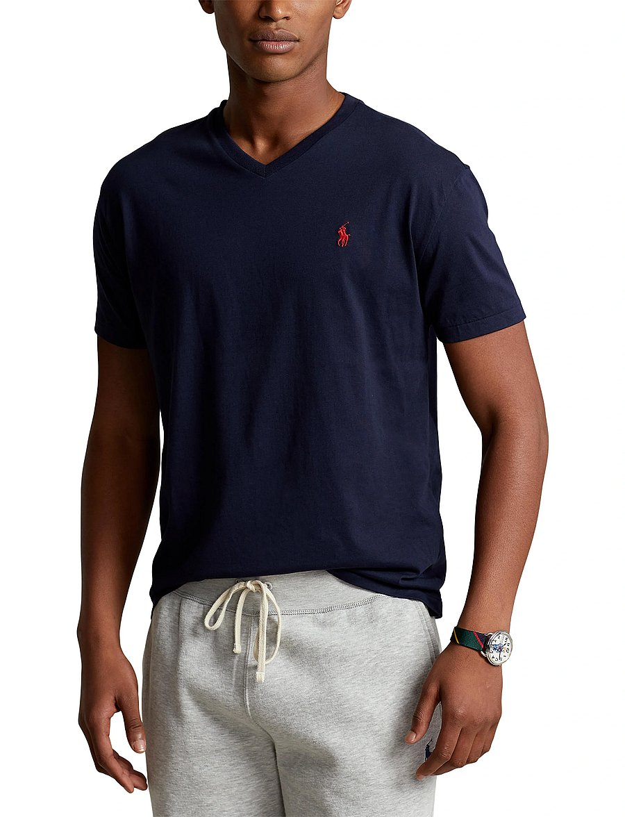 Polo Ralph Lauren - Classic Fit Jersey V-Neck T-Shirt - v-neck t-shirts - ink - 5