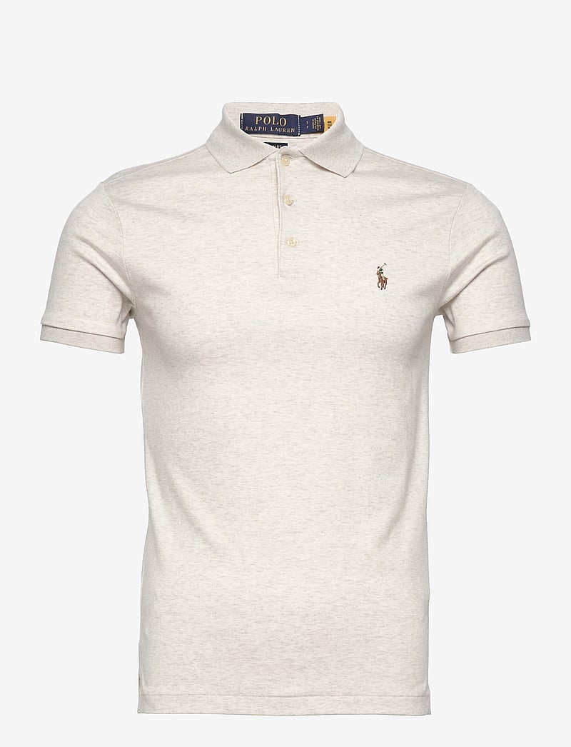 Polo Ralph Lauren - Custom Slim Fit Soft Cotton Polo Shirt - kortärmade pikéer - american heather - 0