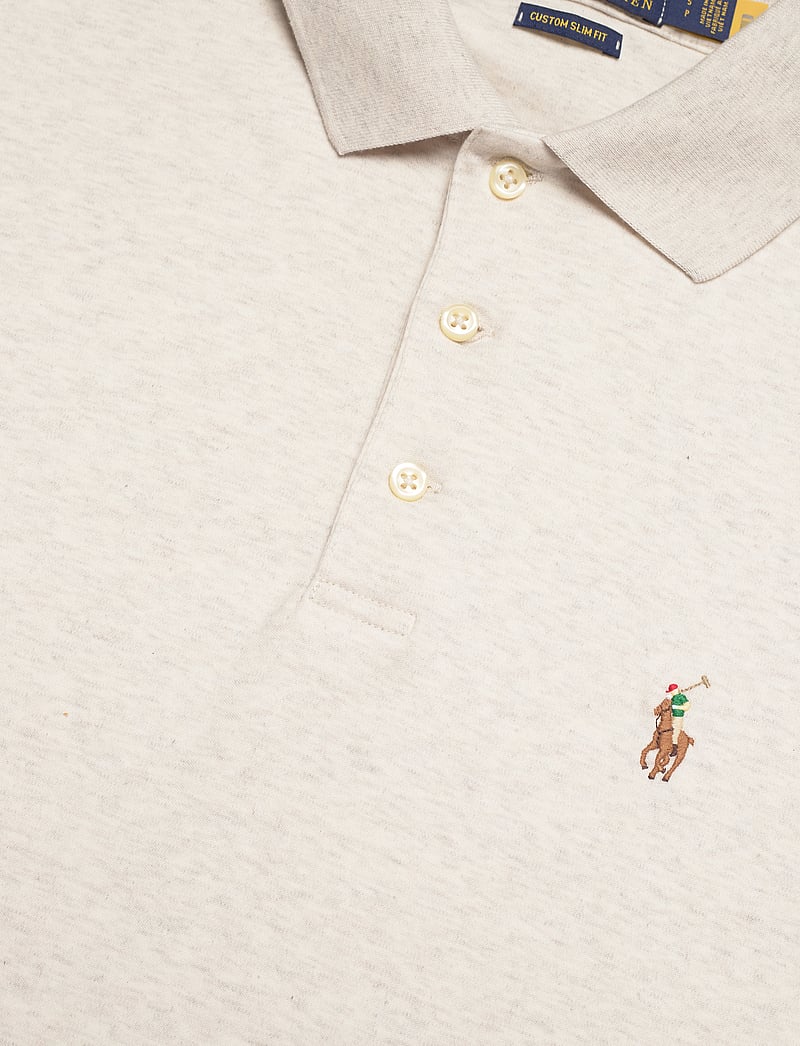 Polo Ralph Lauren - Custom Slim Fit Soft Cotton Polo Shirt - kortärmade pikéer - american heather - 2