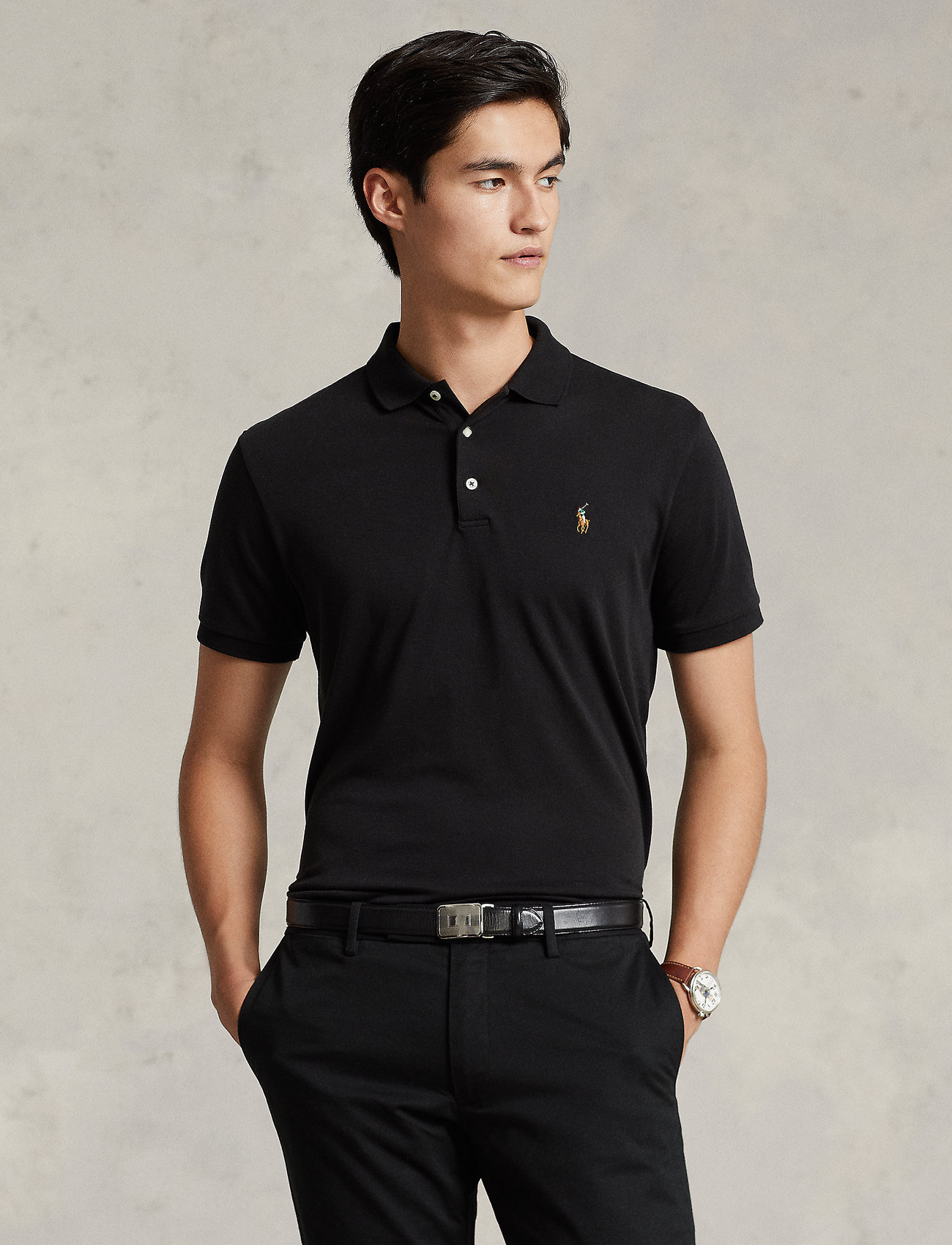 Polo Ralph Lauren - Custom Slim Fit Soft Cotton Polo Shirt - short-sleeved polos - polo black - 0