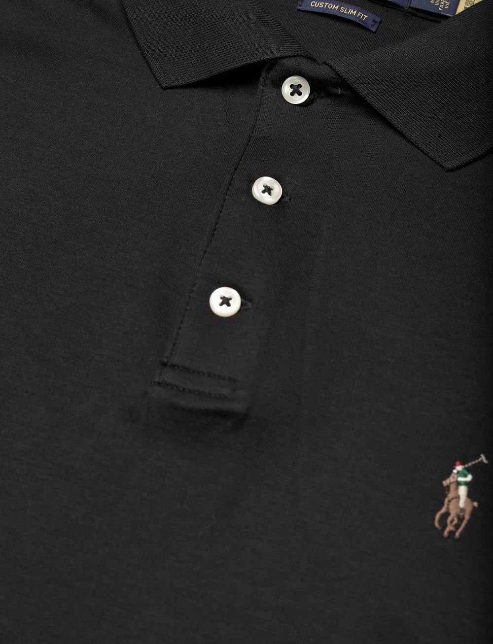 Polo Ralph Lauren - Custom Slim Fit Soft Cotton Polo Shirt - kortærmede poloer - polo black - 3