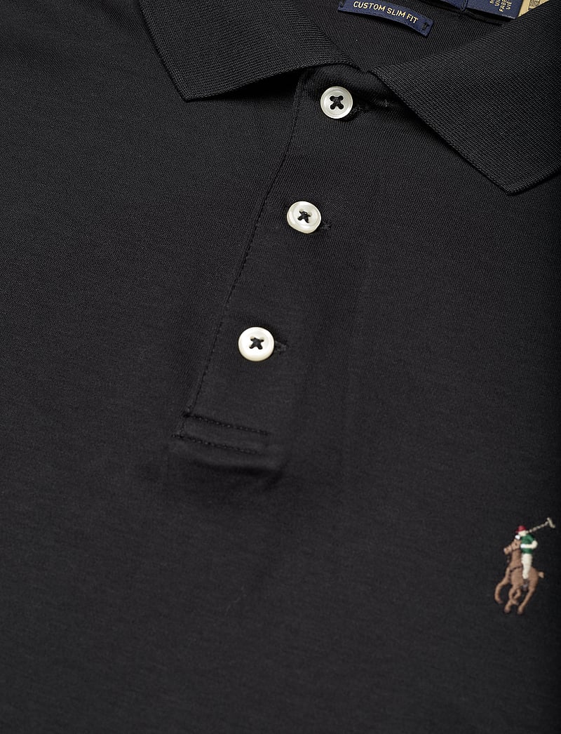 Polo Ralph Lauren - Custom Slim Fit Soft Cotton Polo Shirt - kortärmade pikéer - polo black - 3