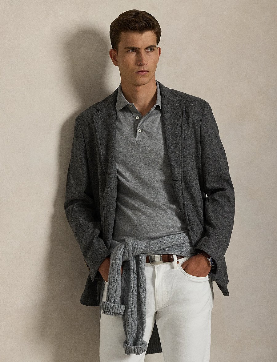 Polo Ralph Lauren - Custom Slim Fit Soft Cotton Polo Shirt - kortærmede poloer - steel heather - 5