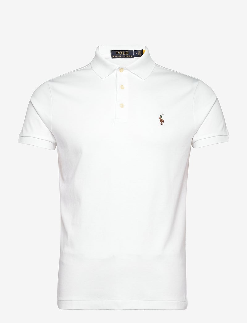 Polo Ralph Lauren - Custom Slim Fit Soft Cotton Polo Shirt - kortærmede poloer - white - 1