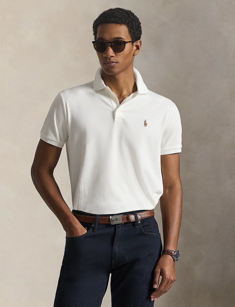 Polo Ralph Lauren - Custom Slim Fit Soft Cotton Polo Shirt - kurzärmelig - white - 0