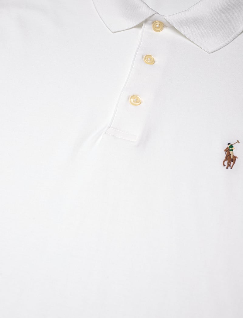 Polo Ralph Lauren - Custom Slim Fit Soft Cotton Polo Shirt - kortærmede poloer - white - 3