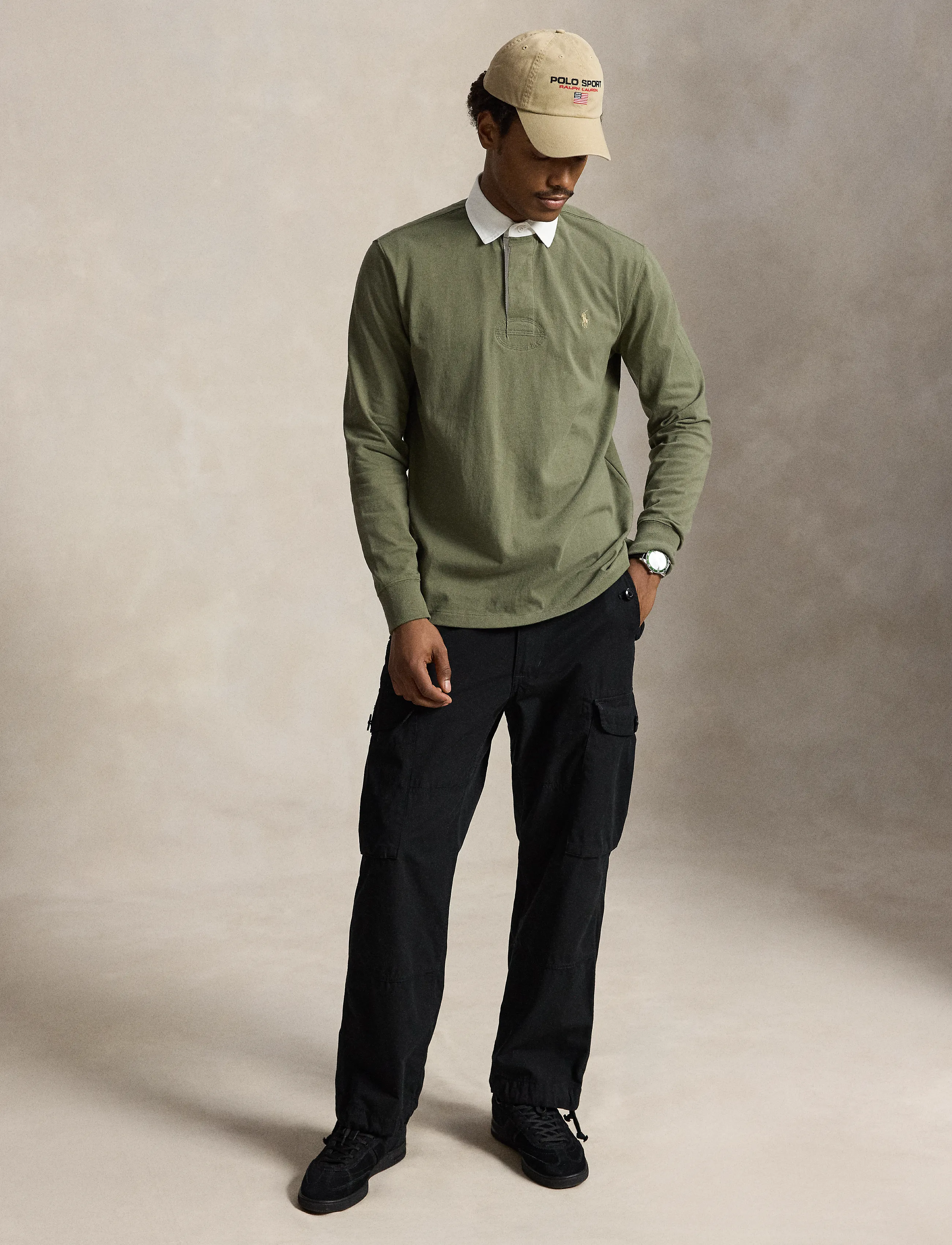 Polo Ralph Lauren The Iconic Rugby Shirt - Langärmelig - CRUISE OLIVE / khaki/green