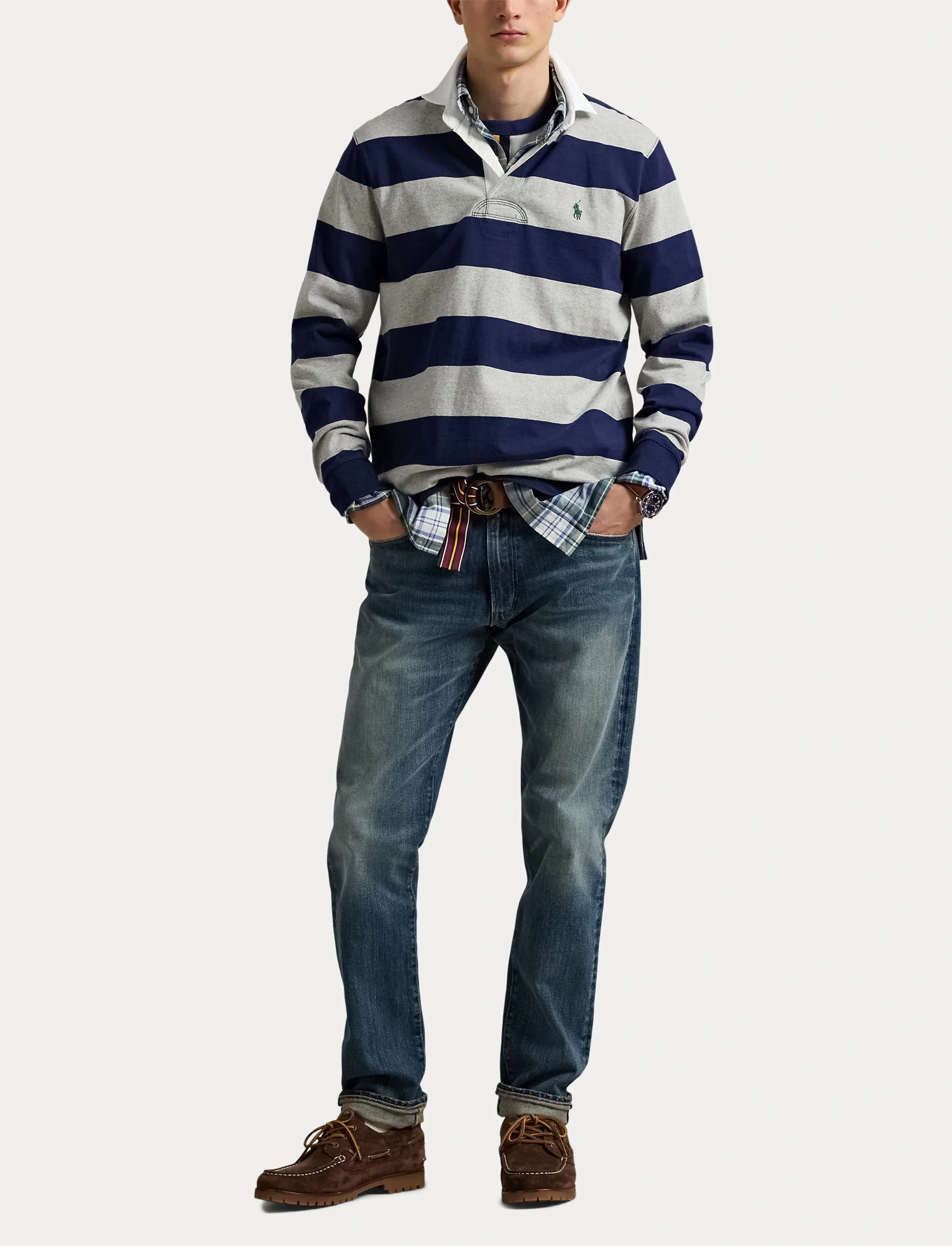 Polo Ralph Lauren - YD ULTW RUSTIC UT J-LSL-KNT - langærmede poloer - newport navy/ando - 4