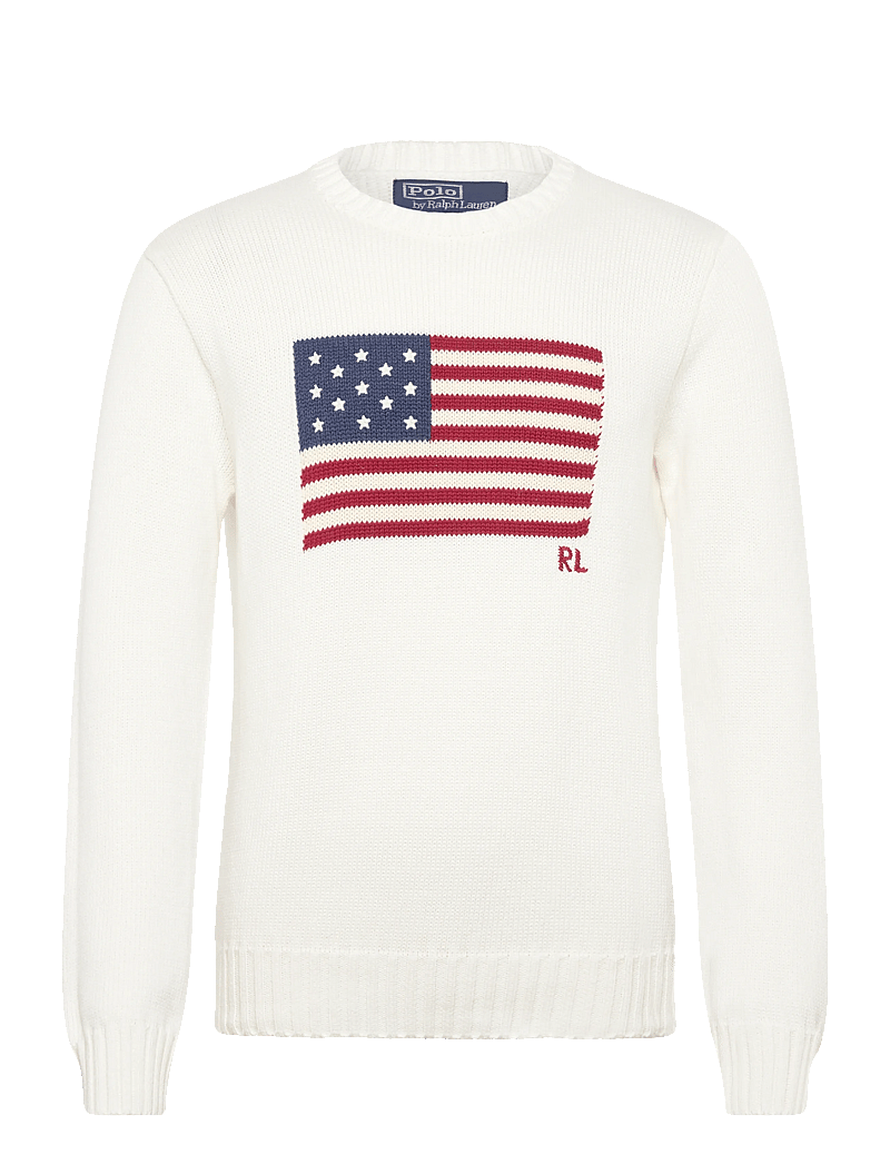 Polo Ralph Lauren - The Iconic Flag Sweater - rund hals - deckwash white - 0