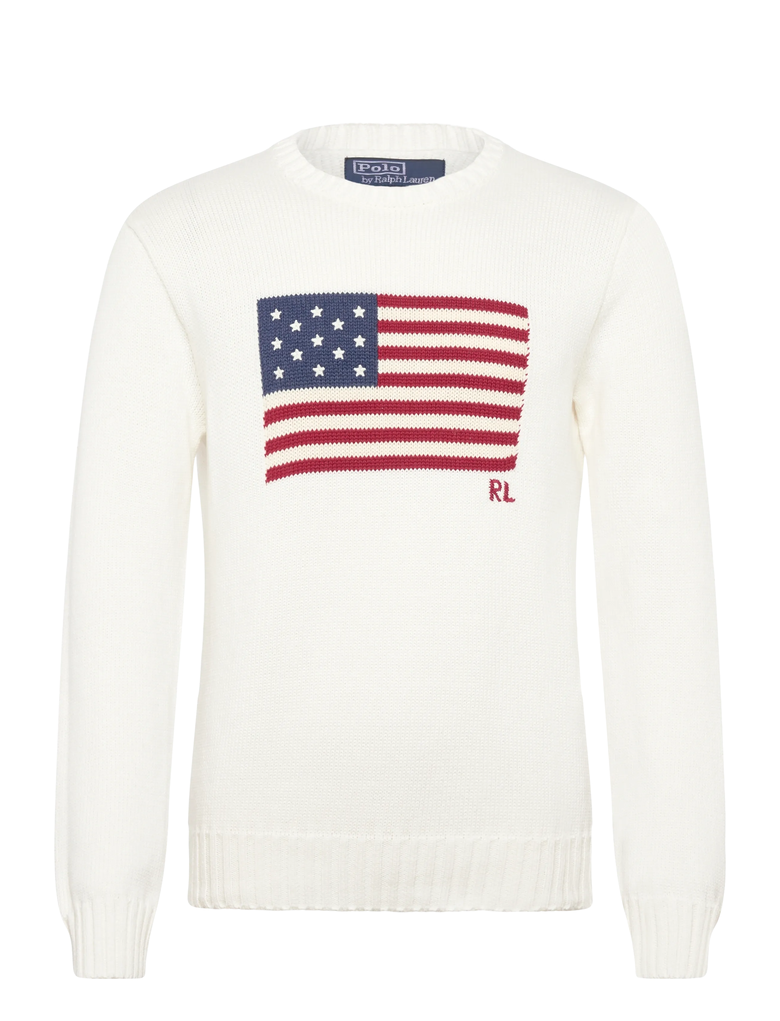 Polo Ralph Lauren The Iconic Flag Sweater - Tøj - DECKWASH WHITE / cream