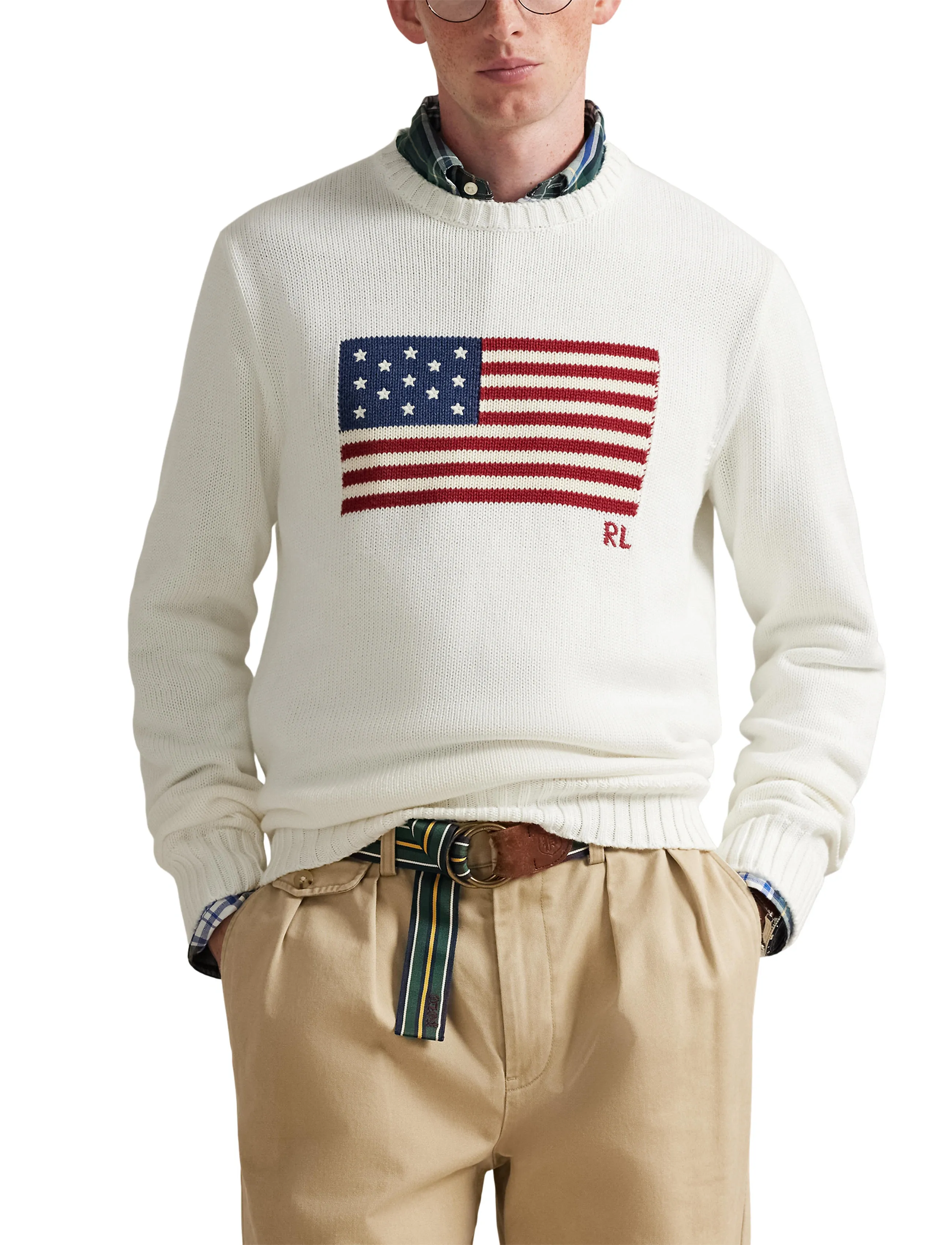 Polo Ralph Lauren The Iconic Flag Sweater stickade tröjor herr – bild 8