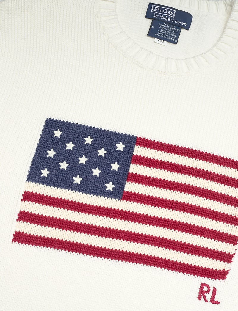 Polo Ralph Lauren - The Iconic Flag Sweater - rund hals - deckwash white - 2