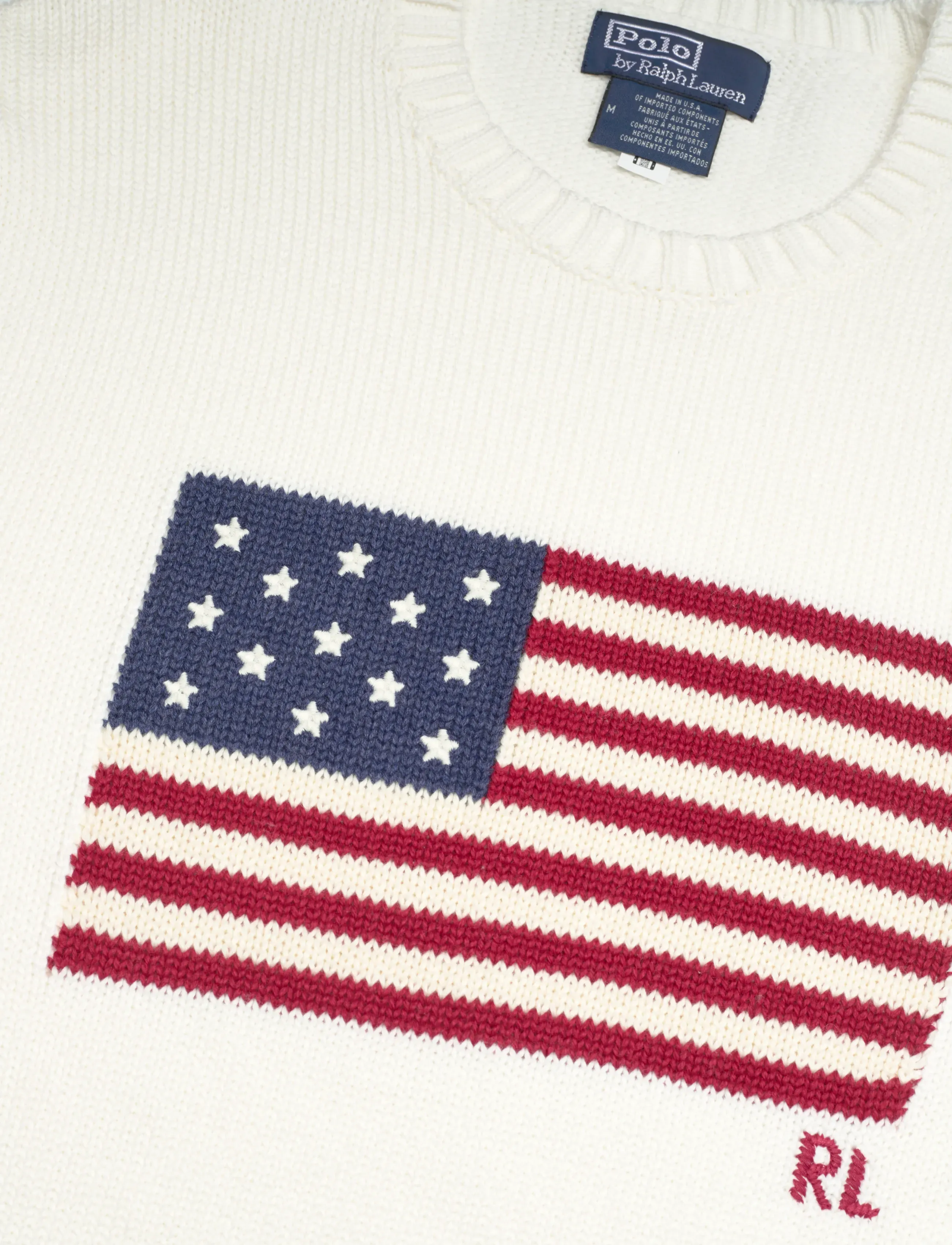 Polo Ralph Lauren - 10/1 ROVING COTTON-LSL-PLO - knitted round necks - deckwash white - 5