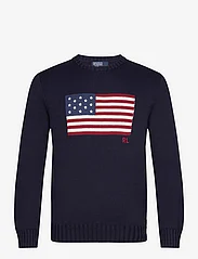 Polo Ralph Lauren - The Iconic Flag Sweater - ronde hals - hunter navy - 0