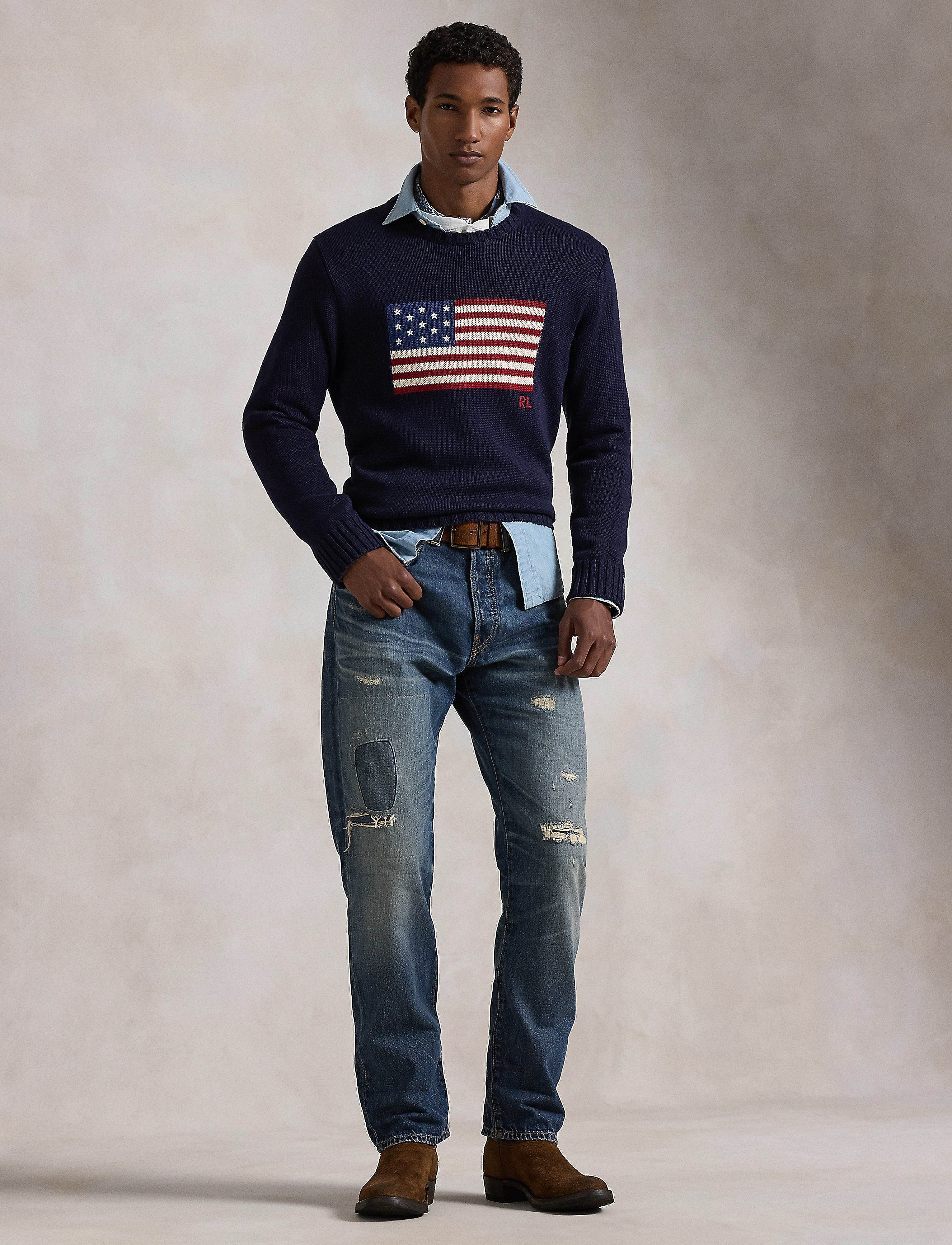 Polo Ralph Lauren The Iconic Flag Sweater - Preppy - HUNTER NAVY / navy
