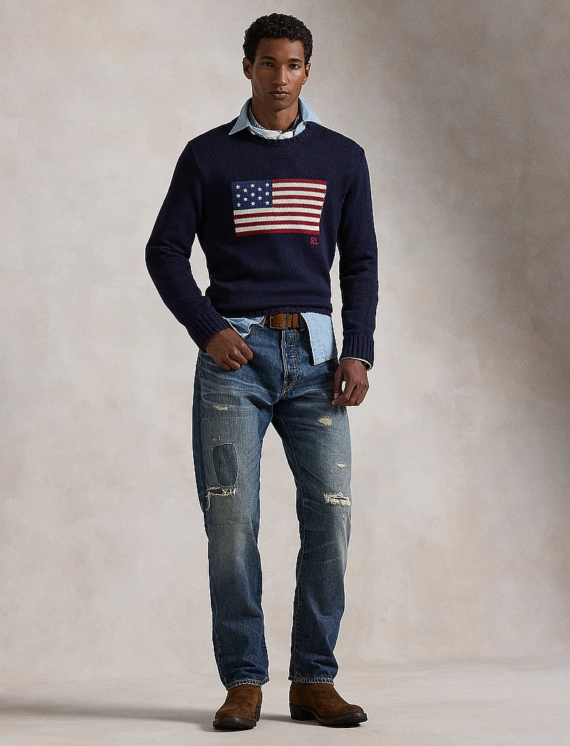 Polo Ralph Lauren - The Iconic Flag Sweater - rund hals - hunter navy - 0