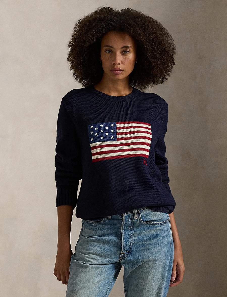 Polo Ralph Lauren - The Iconic Flag Sweater - rund hals - hunter navy - 4