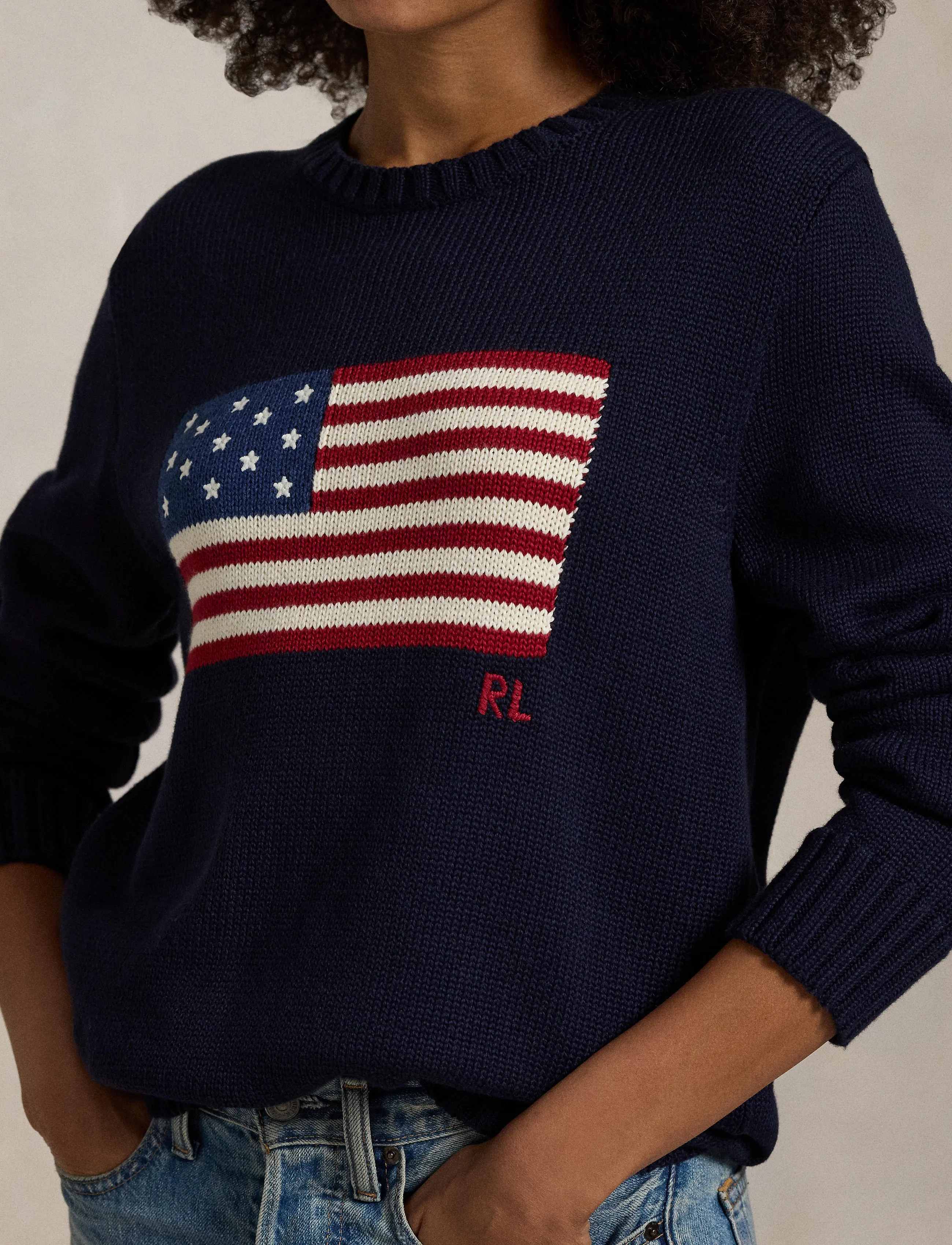 Polo Ralph Lauren The Iconic Flag Sweater - Strickmode - HUNTER NAVY / navy
