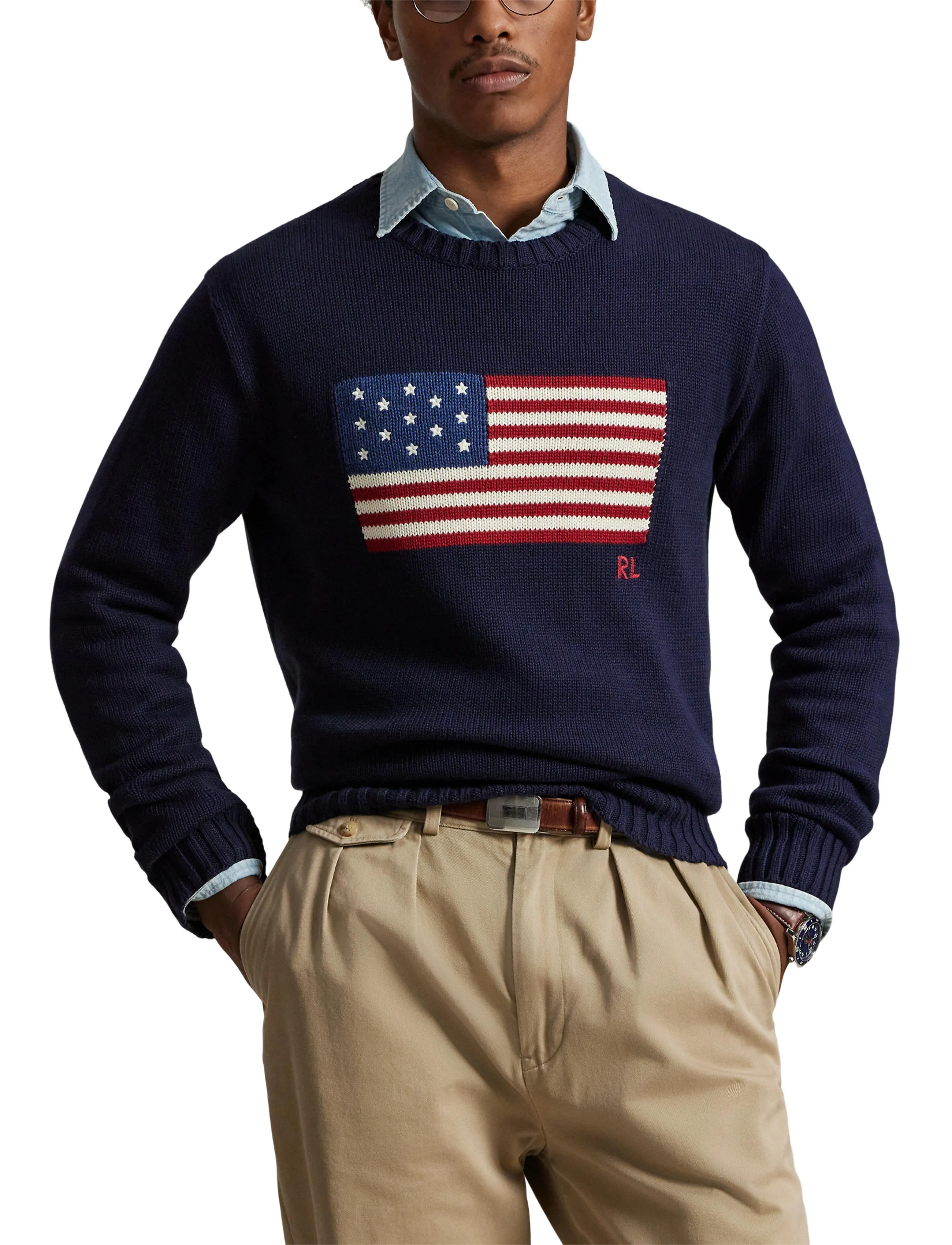Polo Ralph Lauren The Iconic Flag Sweater stickade tröjor herr – bild 9