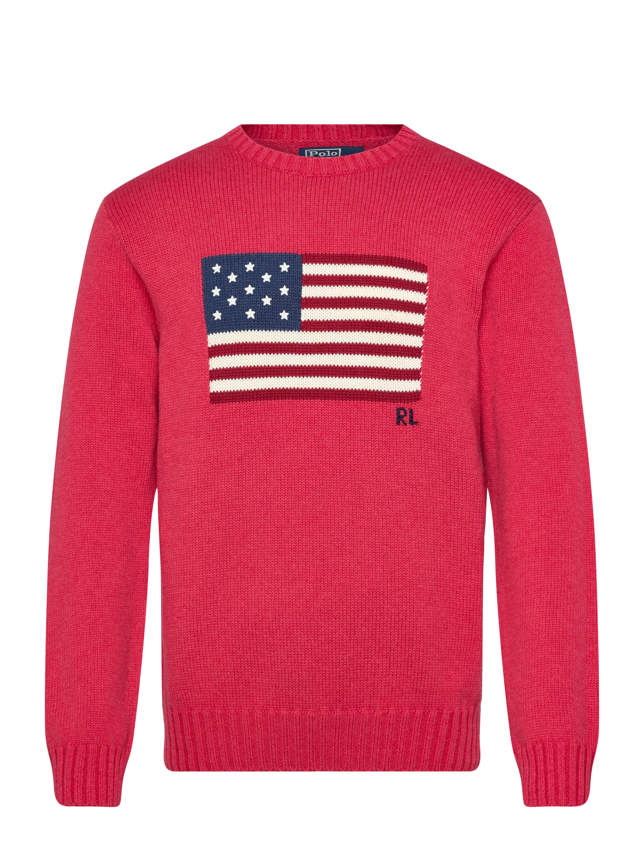 Polo Ralph Lauren The Iconic Flag Sweater - Tøj - RED TOPAZ HTHR / red