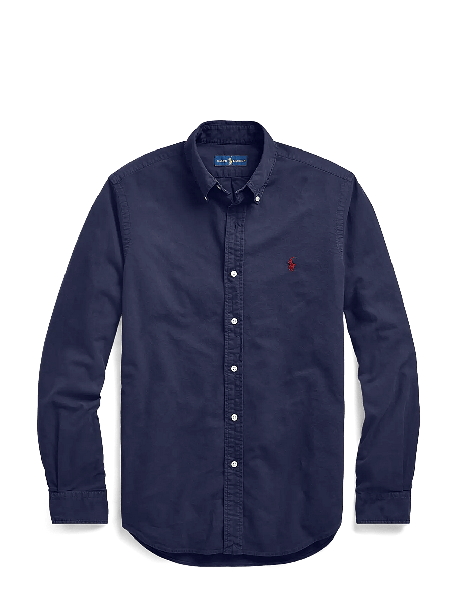 Polo Ralph Lauren - Slim Fit Garment-Dyed Oxford Shirt - oxford-skjortor - rl navy - 1