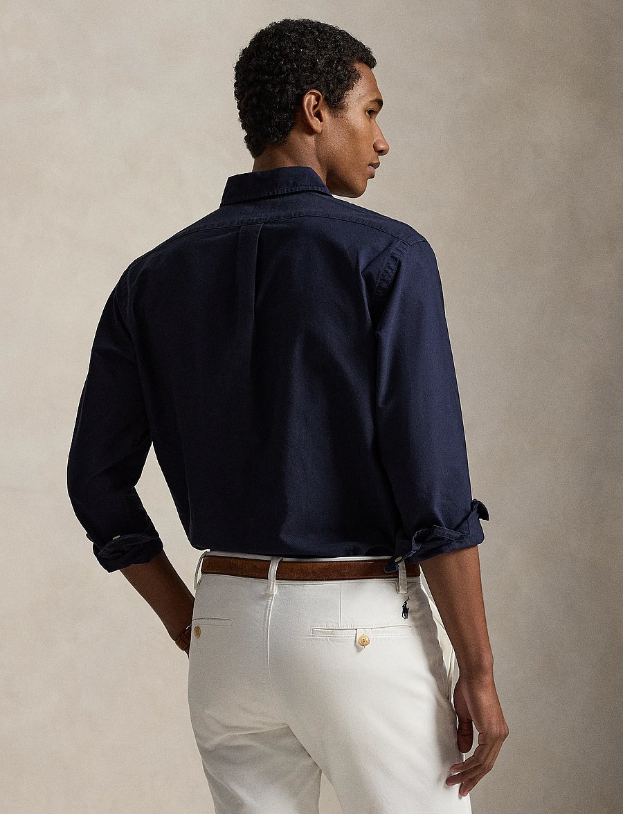 Polo Ralph Lauren - Slim Fit Garment-Dyed Oxford Shirt - oxford-skjortor - rl navy - 3