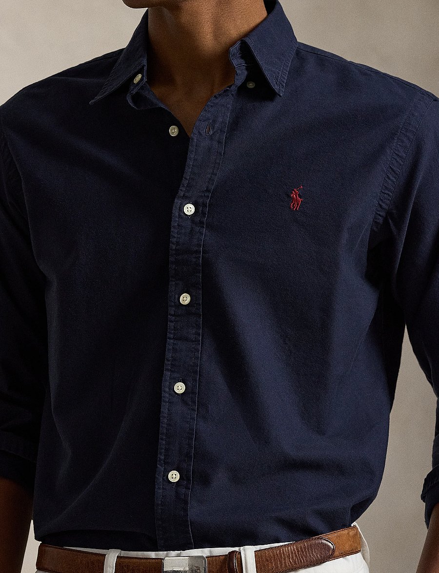 Polo Ralph Lauren - Slim Fit Garment-Dyed Oxford Shirt - oxford-skjortor - rl navy - 4